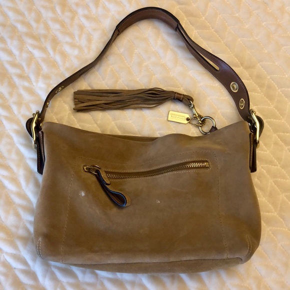 ‼️COACH‼️🌟suede hobo shoulder bag w/fringe detail - Picture 2 of 8